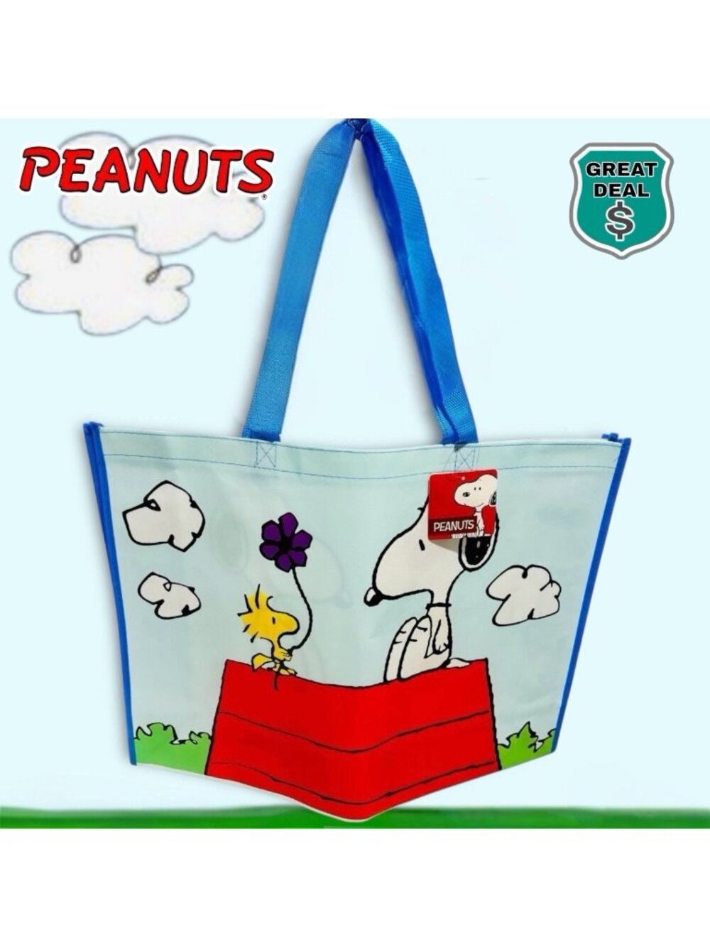 Peanuts Snoopy XL Reusable Tote Shopping Gift Bag. NEW with Tags!
